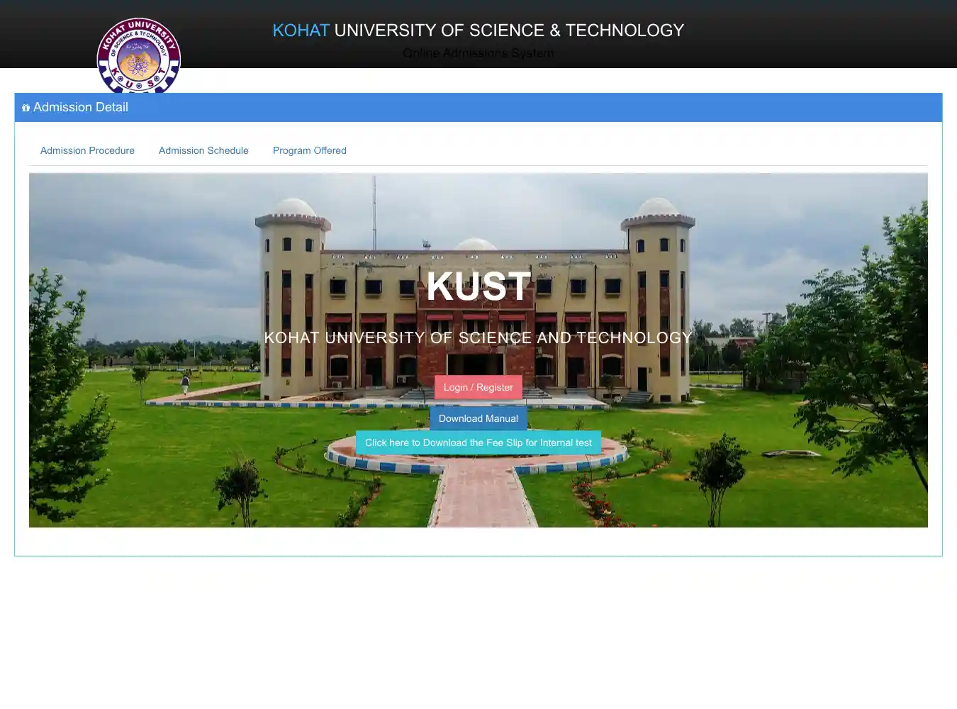 admissions.kohat.edu.pk