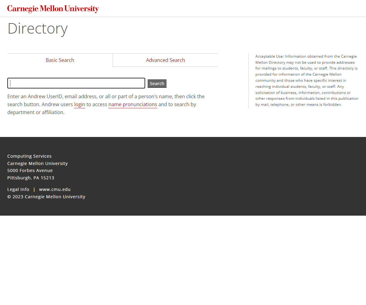 directory.andrew.cmu.edu