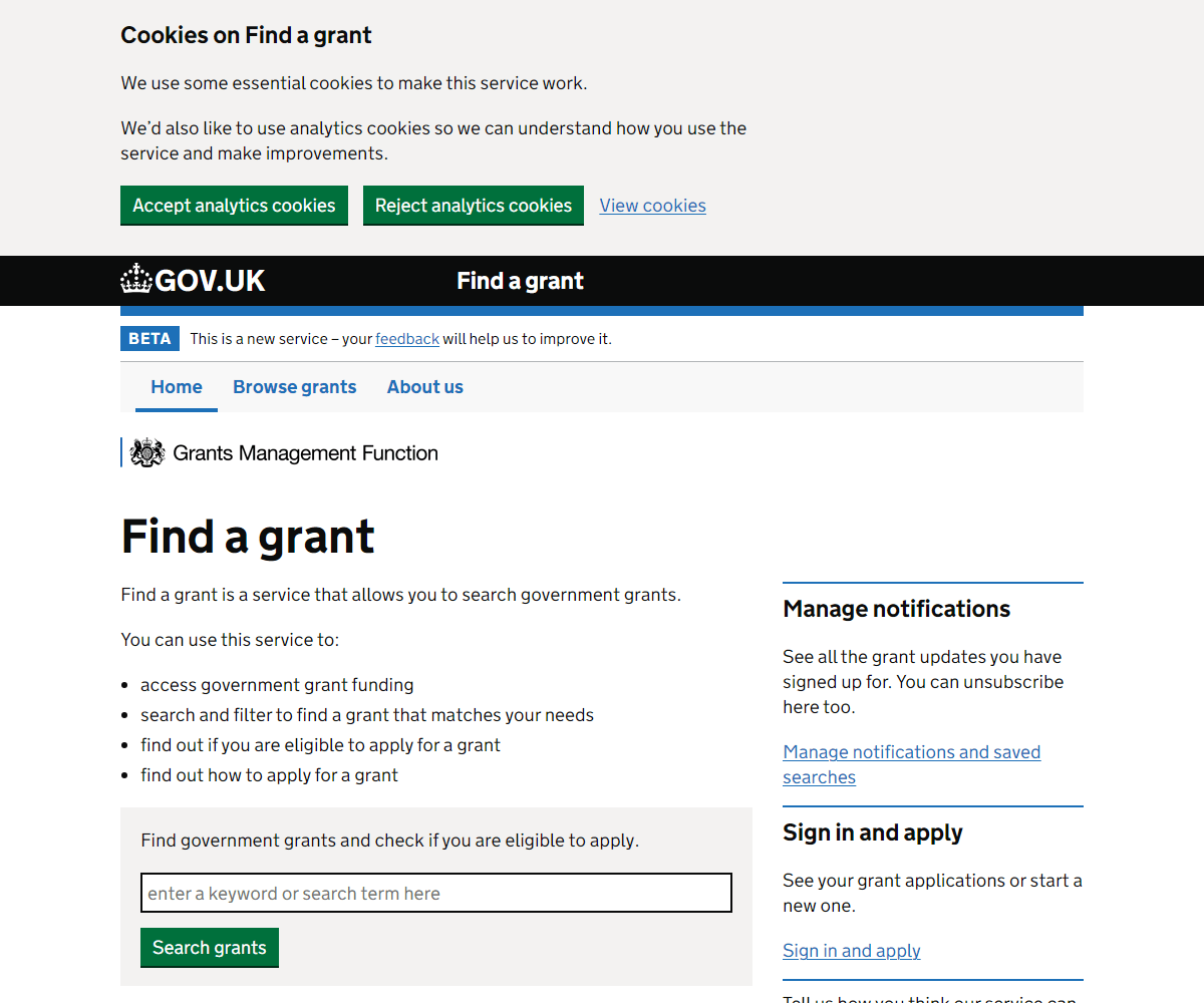 find-government-grants.service.gov.uk