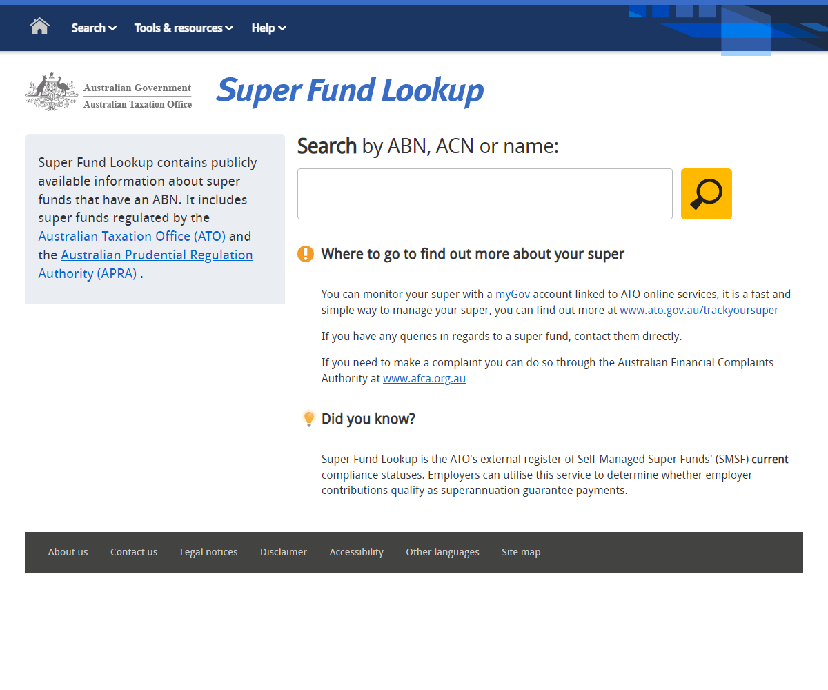 superfundlookup.gov.au