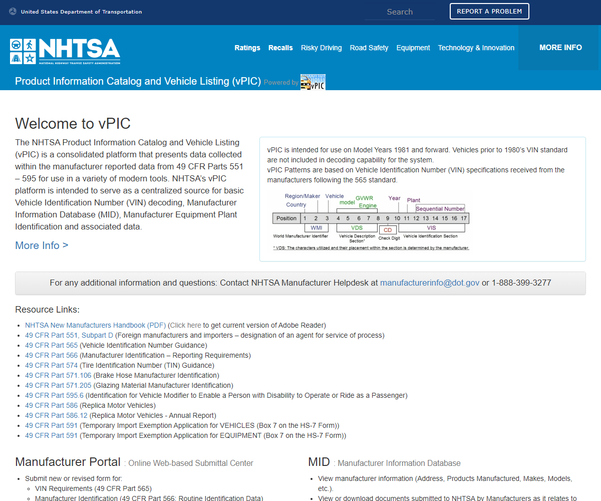 vpic.nhtsa.dot.gov