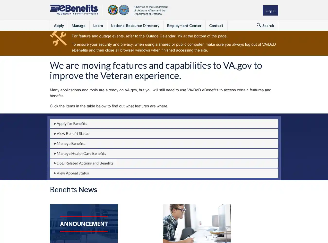 www.ebenefits.va.gov